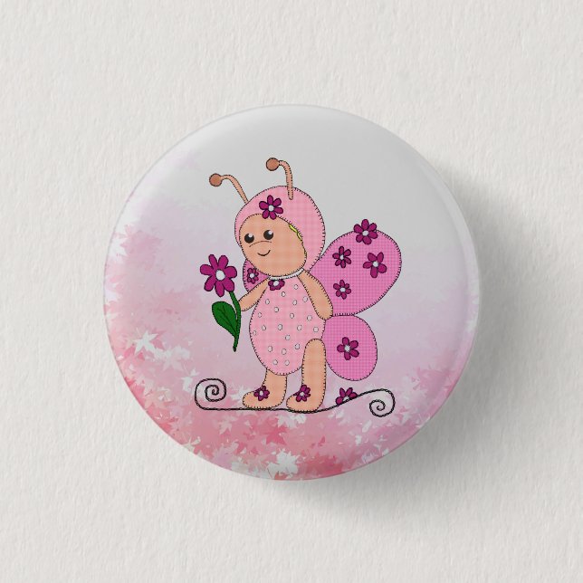 Schmetterling Rose 3 Cm Round Badge (Front)