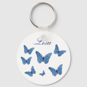 Schmetterlinge Punkte personalisiert Key Ring