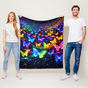 Schmetterlingsdecke mit neonfarben fleece blanket