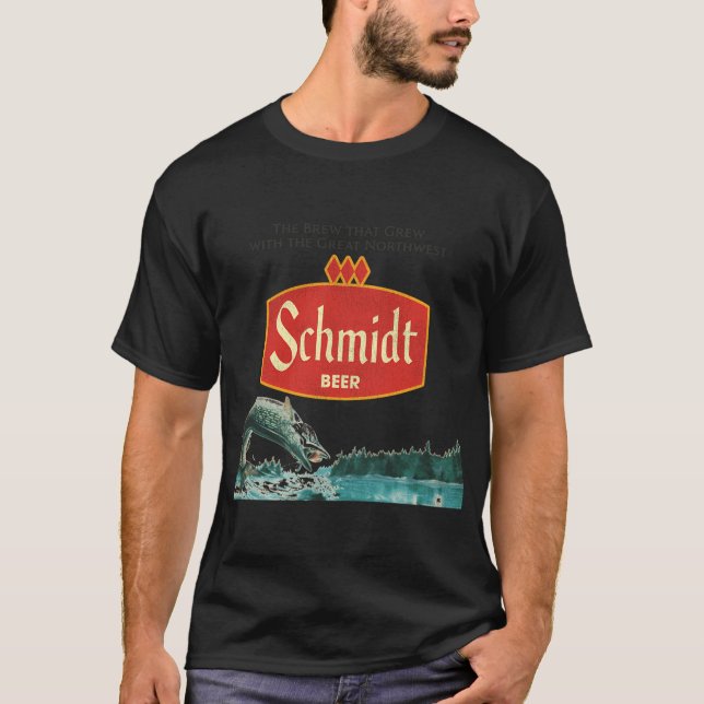 Schmidt Beer Retro Defunct Nature Scene T-Shirt (Front)