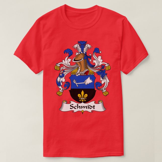 Schmidt Coat of Arms Family Crest  T-Shirt (Design Front)