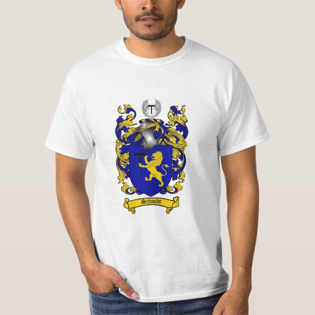 Schmidt Family Crest - Schmidt Coat of Arms T-Shirt (Front)