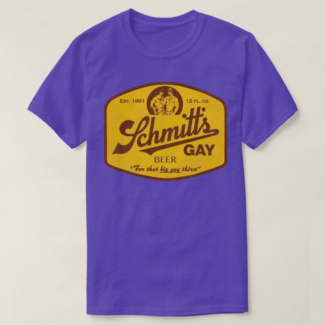 Schmitts Gay Beer T-Shirt (Design Front)