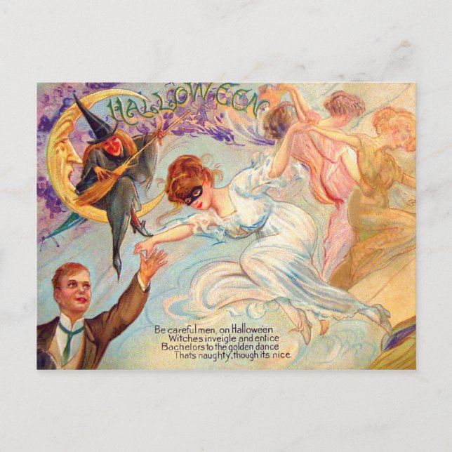 Schmucker: Golden Dance on Halloween Postcard (Front)