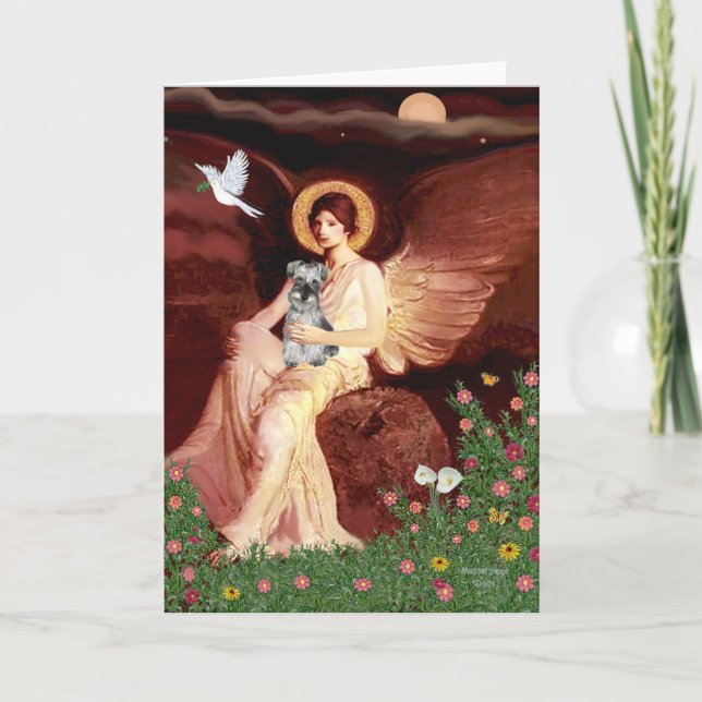 Schnauzer 1N - Seated Angel Card (Front)