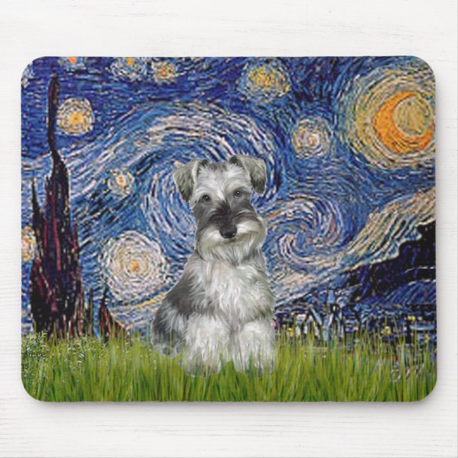 Schnauzer 1N - Starry Night Mouse Mat (Front)