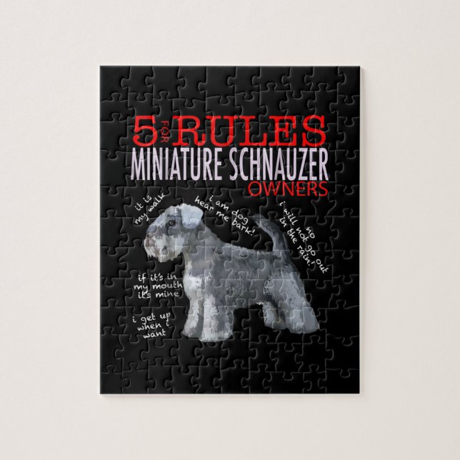 Schnauzer |5 Rules For Miniature Schnauzer Owners Jigsaw Puzzle (Vertical)