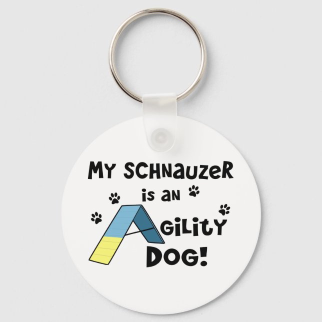 Schnauzer Agility Dog Key Ring (Front)