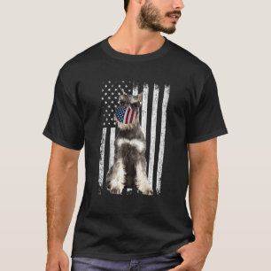 Schnauzer American Flag Patriotic Schnauzer Dog 4t T-Shirt