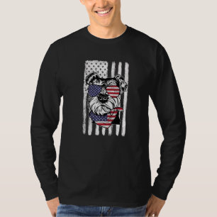 Schnauzer American Flag Patriotic Schnauzer Dog 4t T-Shirt