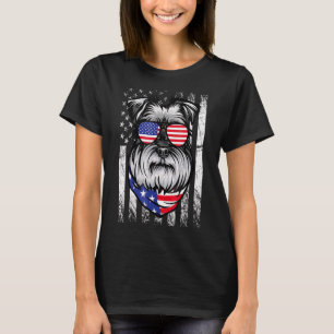 Schnauzer American Flag Patriotic Schnauzer Dog 4t T-Shirt
