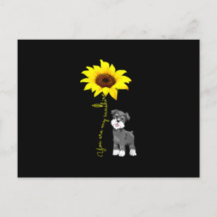 Schnauzer Are My Sunshine Sunflower Schnauzer Mom Holiday Postcard