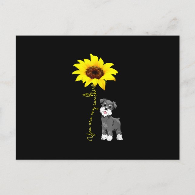 Schnauzer Are My Sunshine Sunflower Schnauzer Mom Holiday Postcard (Front)