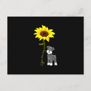 Schnauzer Are My Sunshine Sunflower Schnauzer Mum Announcement Postcard