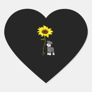 Schnauzer Are My Sunshine Sunflower Schnauzer Mum Heart Sticker
