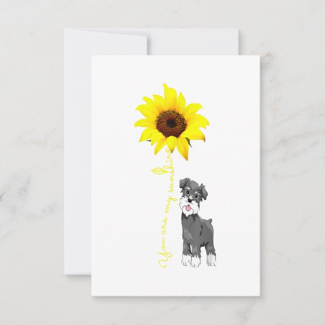 Schnauzer Are My Sunshine Sunflower Schnauzer Mum RSVP Card (Front)