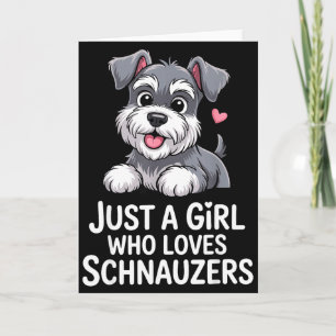 Schnauzer Art For Women Girls Kids Mini Schnauzer  Card
