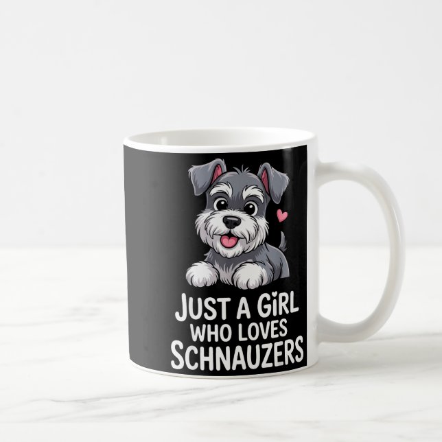 Schnauzer Art For Women Girls Kids Mini Schnauzer  Coffee Mug (Right)