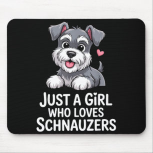 Schnauzer Art For Women Girls Kids Mini Schnauzer Mouse Mat