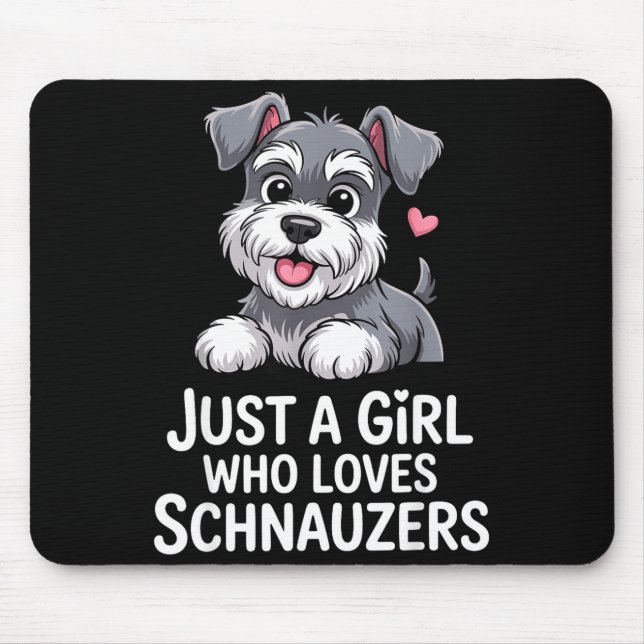 Schnauzer Art For Women Girls Kids Mini Schnauzer  Mouse Mat (Front)