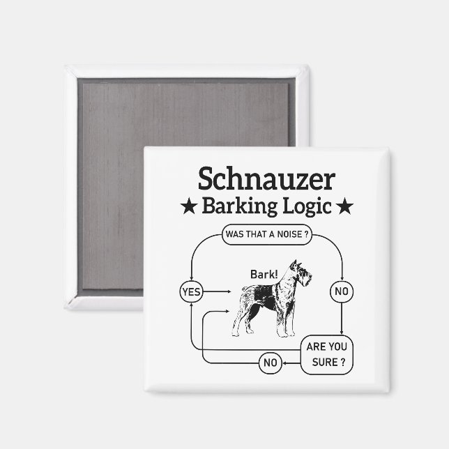 Schnauzer Barking Logic Cool Dog Pet Lover Sarcasm Magnet (Front/Back)