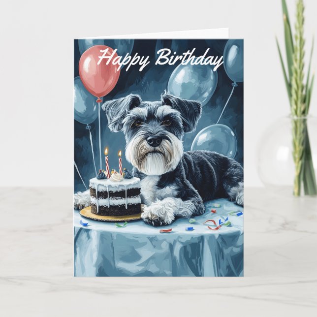 Schnauzer Birthday Card (Front)