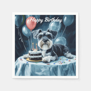 Schnauzer Birthday Napkin