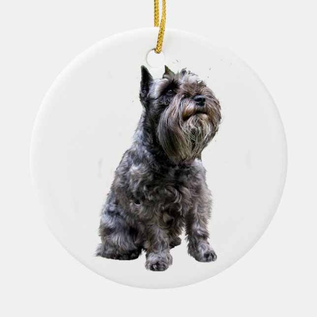 Schnauzer  - Black #1 Ceramic Tree Decoration (Front)