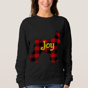 SCHNAUZER BUFFALO PLAID WITH JOY CHRISTMAS DOG SWEATSHIRT