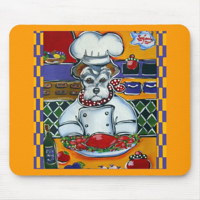 Schnauzer Chef Mouse Mat (Front)