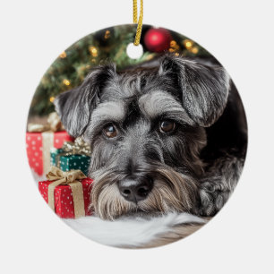 Schnauzer Christmas Ceramic Tree Decoration