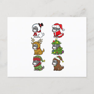 Schnauzer Christmas Costumes Postcard