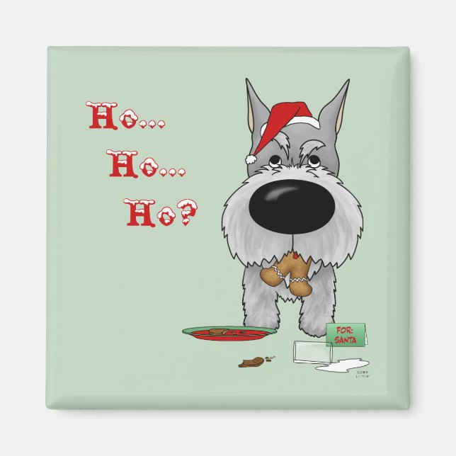Schnauzer Christmas Magnet (Front)