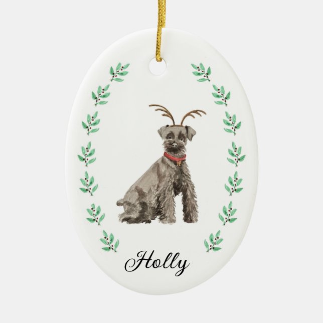 Schnauzer Christmas Ornament (Front)