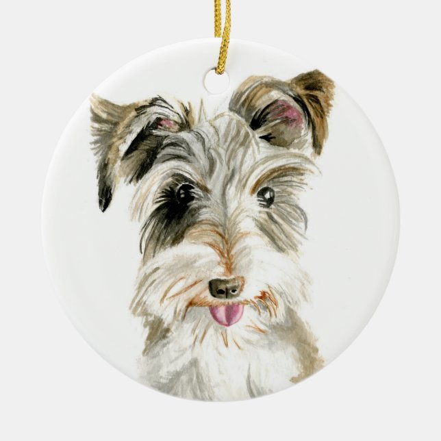 Schnauzer Christmas Ornament (Front)