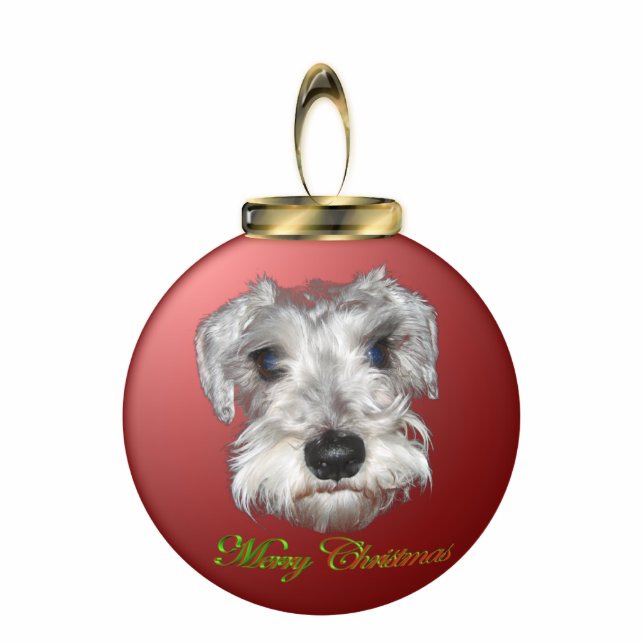 Schnauzer Christmas Ornament Photo Sculpture Decoration (Front)