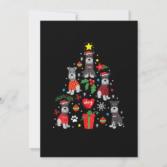 Schnauzer Christmas Tree Ornament Funny Pet Dog Announcement (Front)