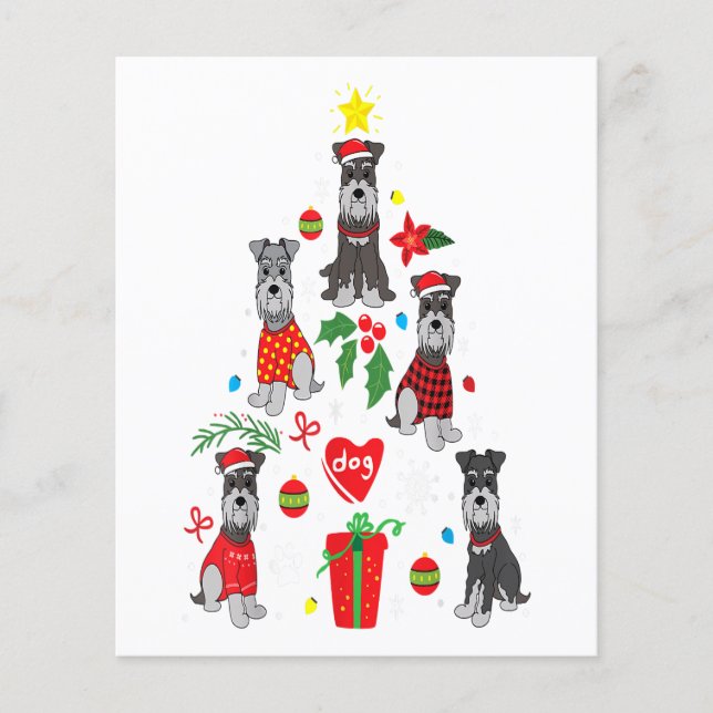 Schnauzer Christmas Tree Ornament Funny Pet Dog Flyer (Front)