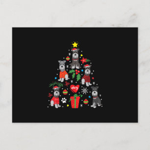 Schnauzer Christmas Tree Ornament Funny Pet Dog Holiday Postcard