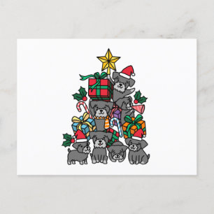 Schnauzer Christmas Tree Postcard