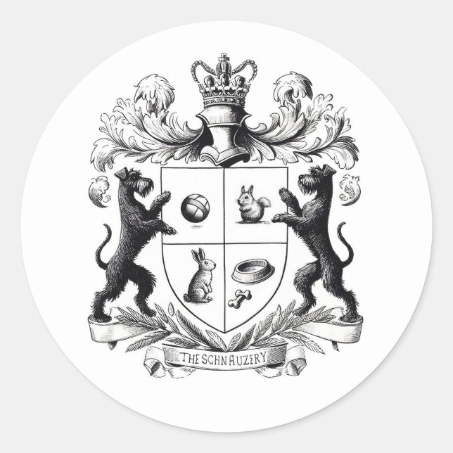 Schnauzer Coat of Arms Sticker (Front)