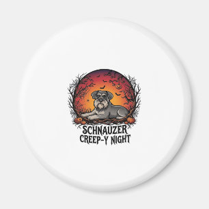 Schnauzer Creep Night Halloween Pumpkins Bats_1 Magnet