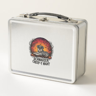 Schnauzer Creep Night Halloween Pumpkins Bats_1 Metal Lunch Box