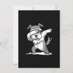Schnauzer Cute Dabbing Funny Dab Dance Gift Thank You Card