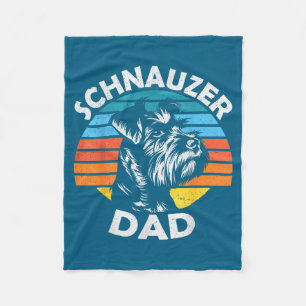 Schnauzer dad dog pet funny father's day vintage fleece blanket