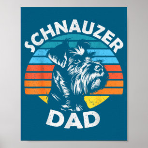 Schnauzer dad dog pet funny father's day vintage poster