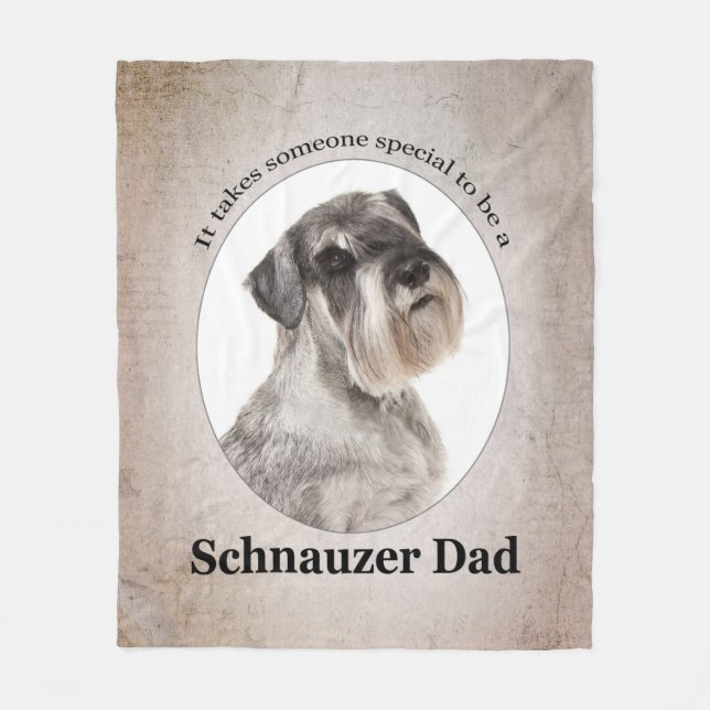 Schnauzer Dad Fleece Blanket (Front)