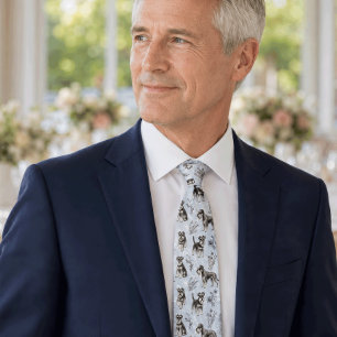 Schnauzer Dad Light Blue Elegant Vintage Tie