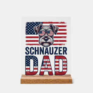 Schnauzer Dad Patriotic Vintage Dog Acrylic Sign