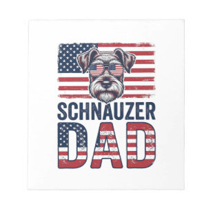 Schnauzer Dad Patriotic Vintage Dog Notepad